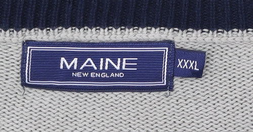 Maine New England Men's Beige 3XL Cotton Crew Neck Jumper