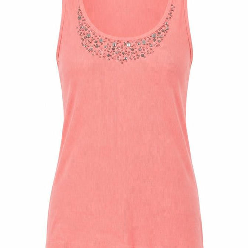 Debenhams Womens Pink Size 10 Sleeveless Beaded Tank Top