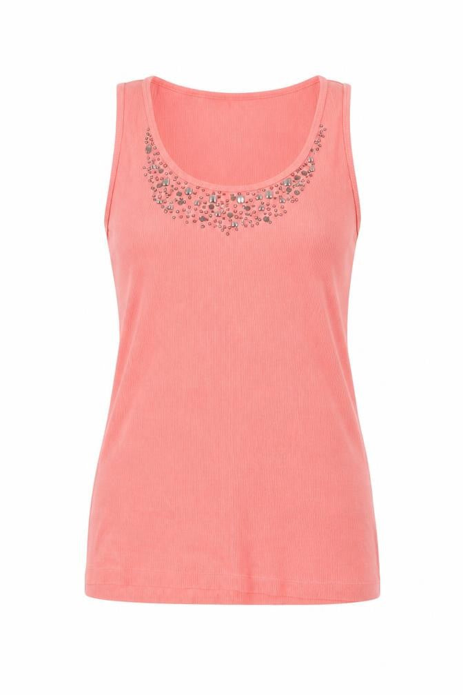 Debenhams Womens Pink Size 10 Sleeveless Beaded Tank Top
