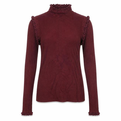 River Island Womens Red Roll Neck Long Sleeve Slim Fit Top Size 6
