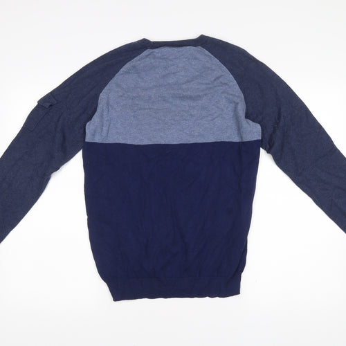 Mckenzie Mens Blue Medium Cotton Crew Neck Pullover Jumper