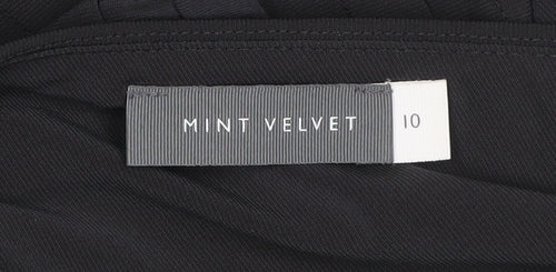 Mint Velvet Women Black Size 10 Bodycon V-Neck Knee Length Dress