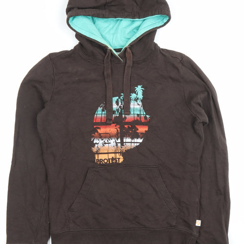 Protest Women’s Brown Pullover Hoodie M Graphic Print Cotton