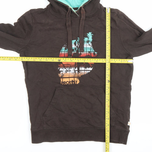 Protest Women’s Brown Pullover Hoodie M Graphic Print Cotton