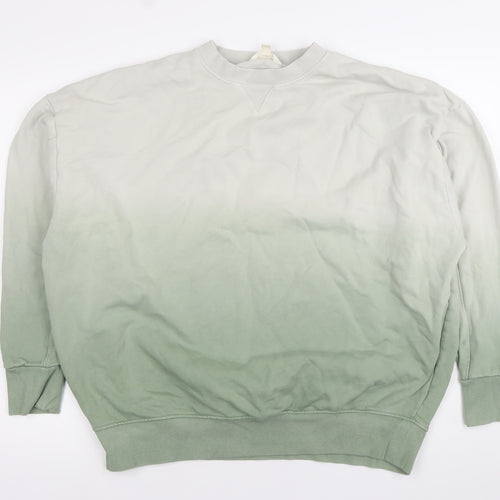 Next Men’s Green Gradient Pullover Sweatshirt Size S Long Sleeve