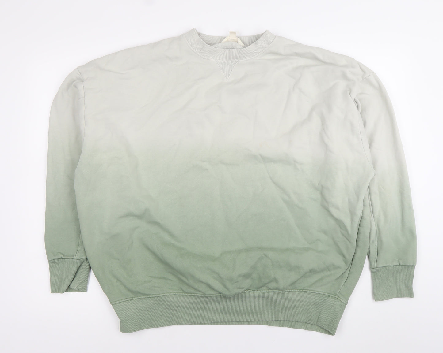 Next Men’s Green Gradient Pullover Sweatshirt Size S Long Sleeve