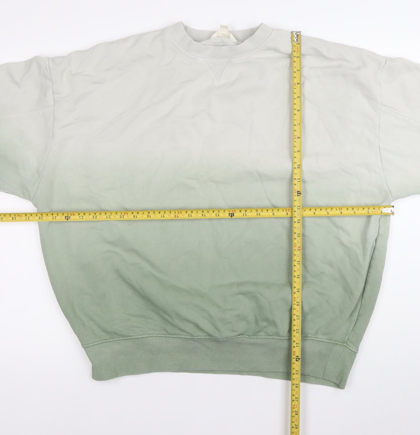 Next Men’s Green Gradient Pullover Sweatshirt Size S Long Sleeve