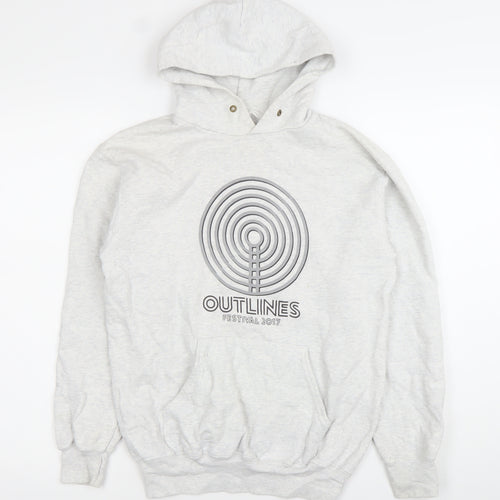 Fruit of the Loom Men's Grey Hoodie Small Outlines Festival 2017 Pullover