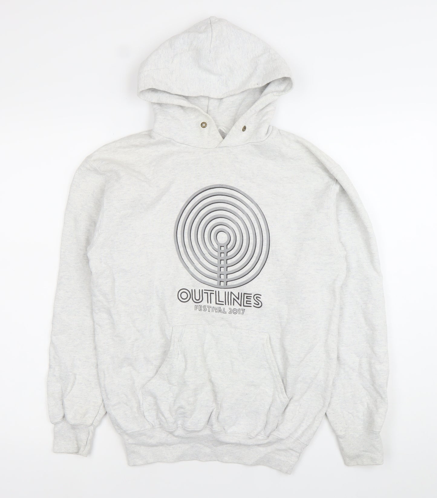 Fruit of the Loom Men's Grey Hoodie Small Outlines Festival 2017 Pullover