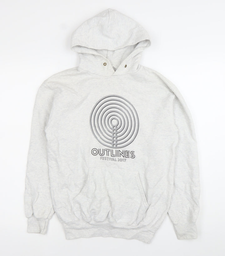 Fruit of the Loom Men's Grey Hoodie Small Outlines Festival 2017 Pullover