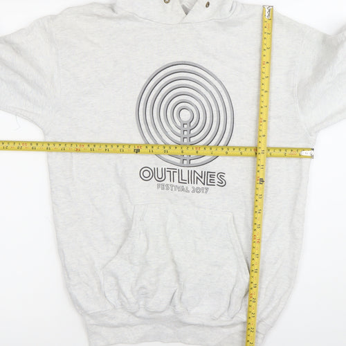 Fruit of the Loom Men's Grey Hoodie Small Outlines Festival 2017 Pullover