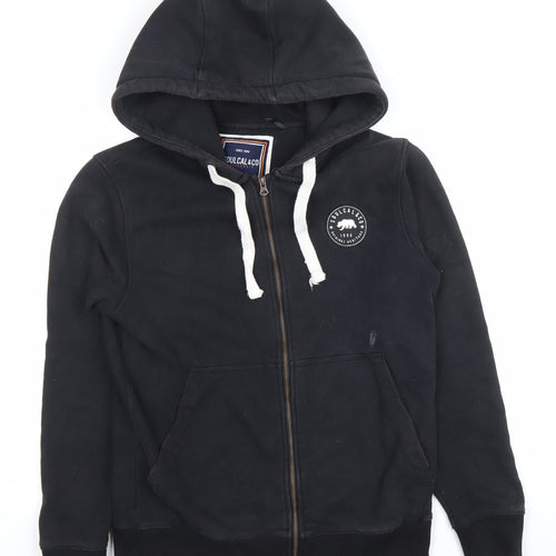 SoulCal&Co Unisex Black Full Zip Hoodie Size M Cotton Blend