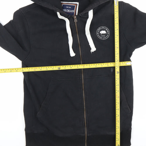 SoulCal&Co Unisex Black Full Zip Hoodie Size M Cotton Blend