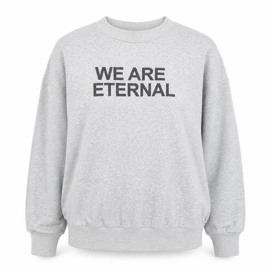 Front view of H&M Women’s Grey Pullover Sweatshirt, size UK 8, Graphic Print