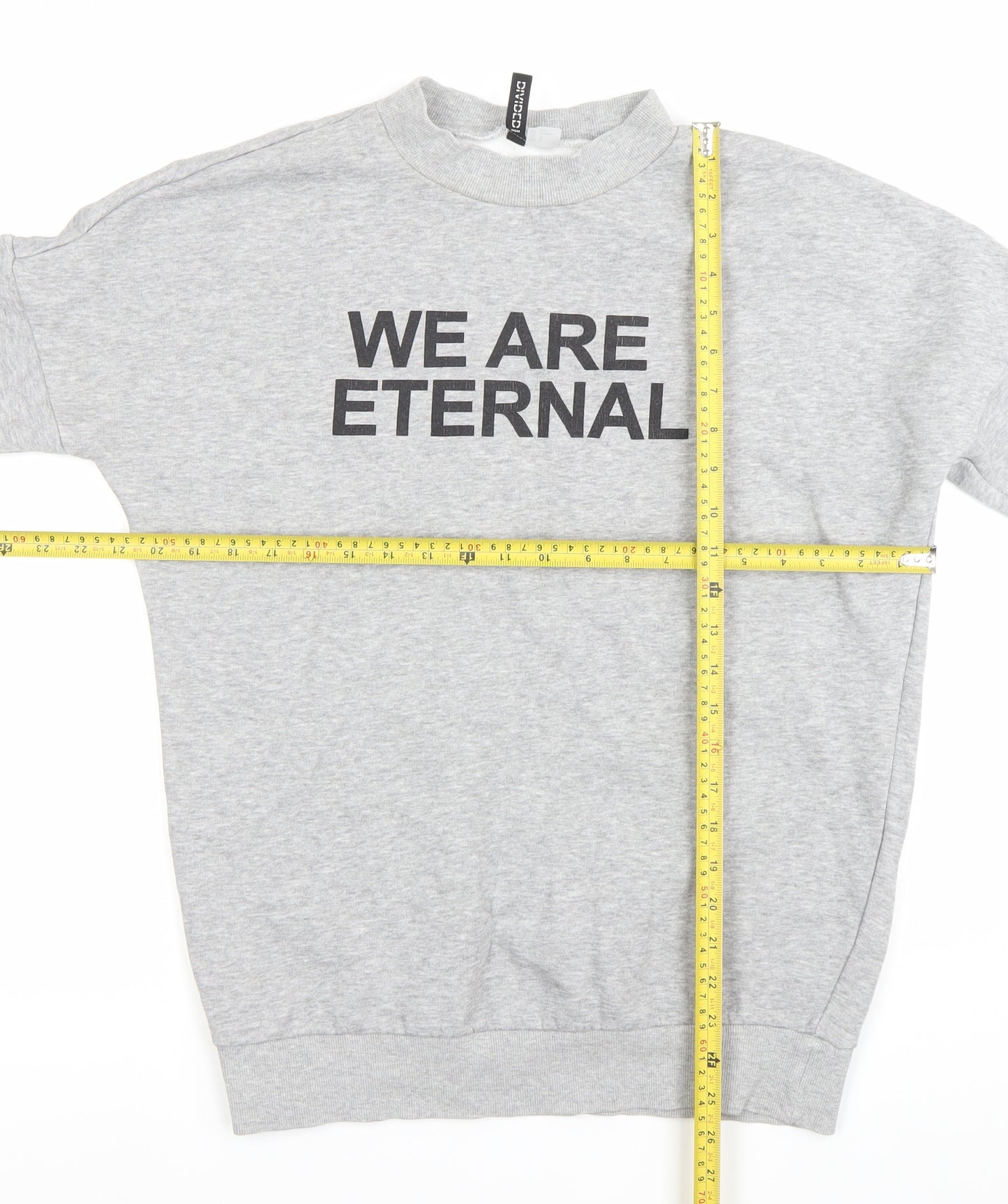 H&M Women’s Grey Pullover Sweatshirt Size 8 Graphic Print