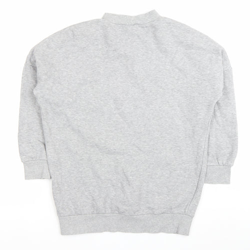 H&M Women’s Grey Pullover Sweatshirt Size 8 Graphic Print