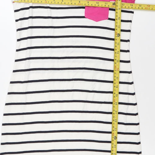 Crew Clothing Women’s Pink White Black Striped Tank Dress Size 6
