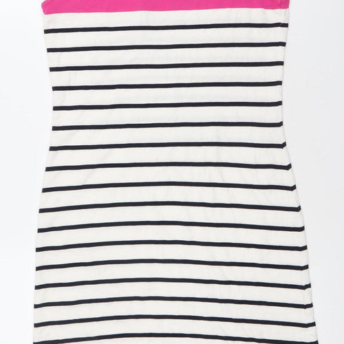 Crew Clothing Women’s Pink White Black Striped Tank Dress Size 6