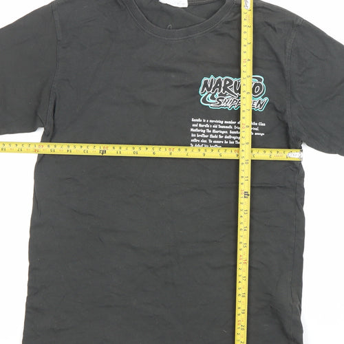 Naruto Boys Black 10 Years Sasuke Anime Graphic Cotton T-Shirt