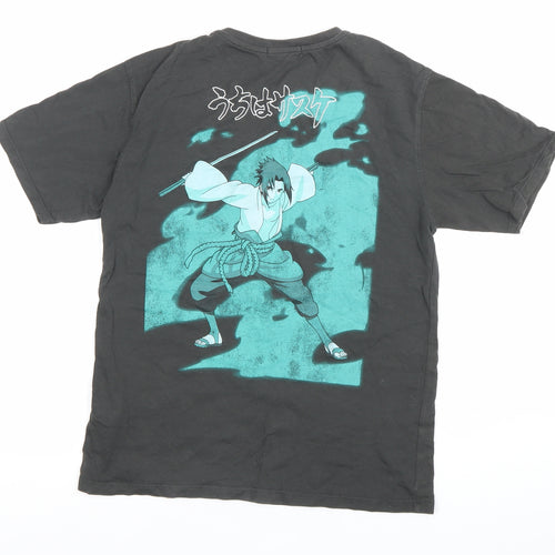 Naruto Boys Black 10 Years Sasuke Anime Graphic Cotton T-Shirt