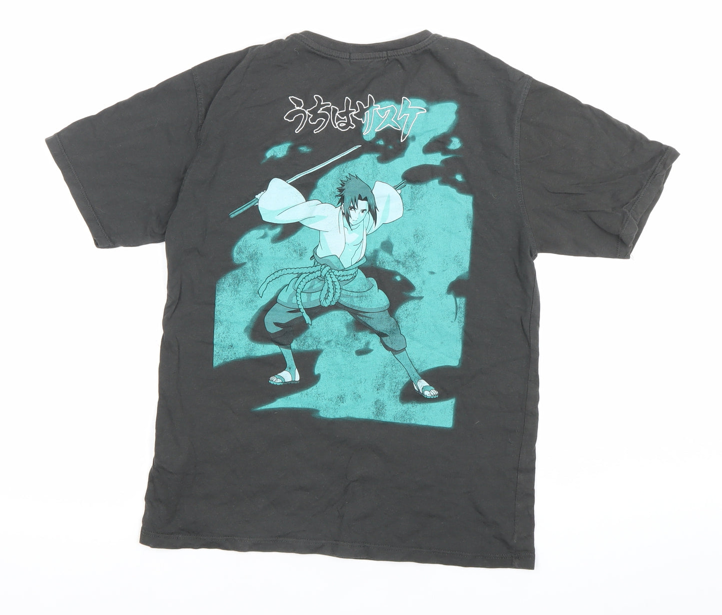 Naruto Boys Black 10 Years Sasuke Anime Graphic Cotton T-Shirt