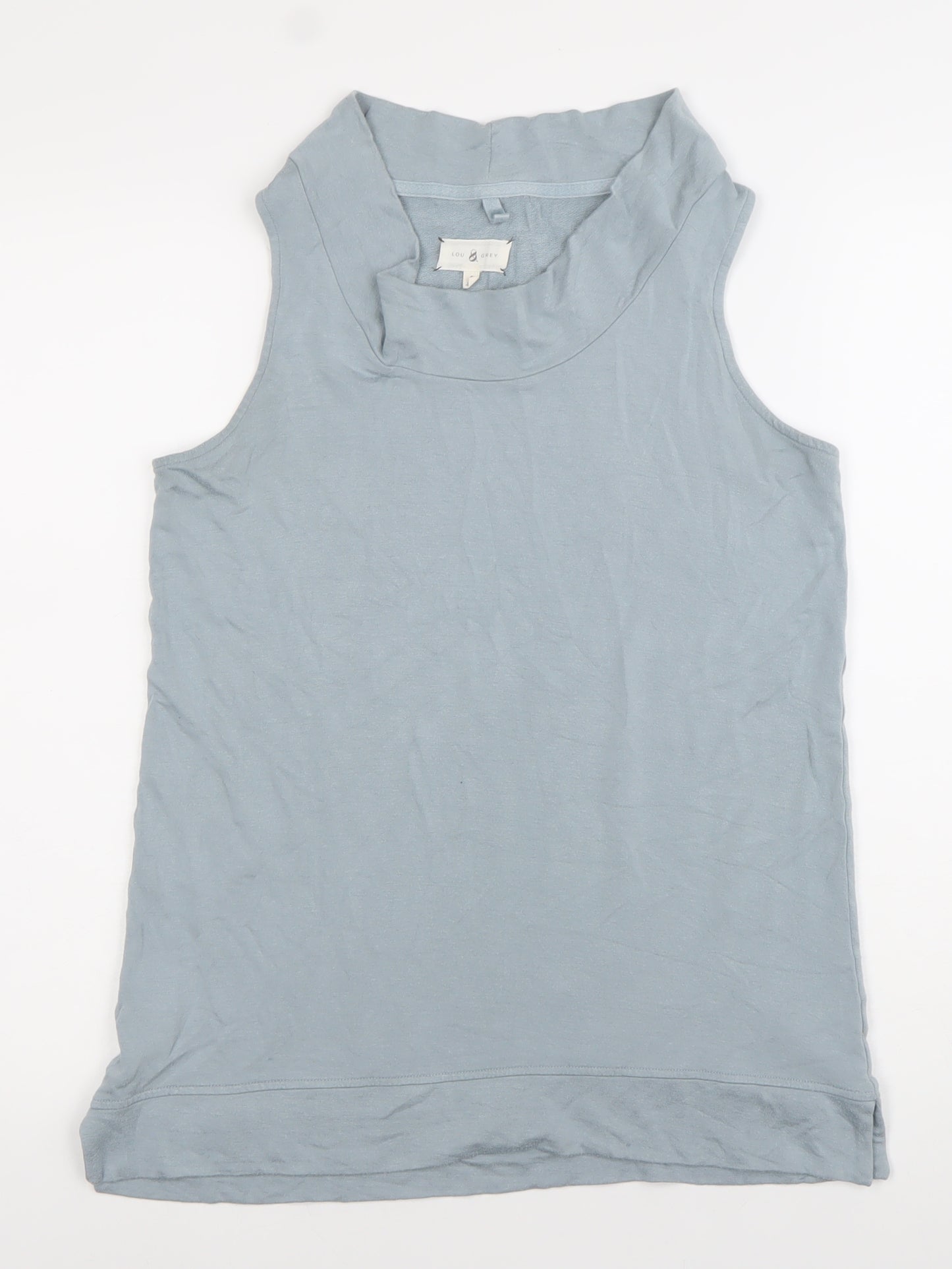 Lou & Grey Womens Blue Sleeveless Cowl Neck Tank Top Size S