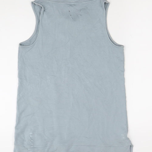 Lou & Grey Womens Blue Sleeveless Cowl Neck Tank Top Size S