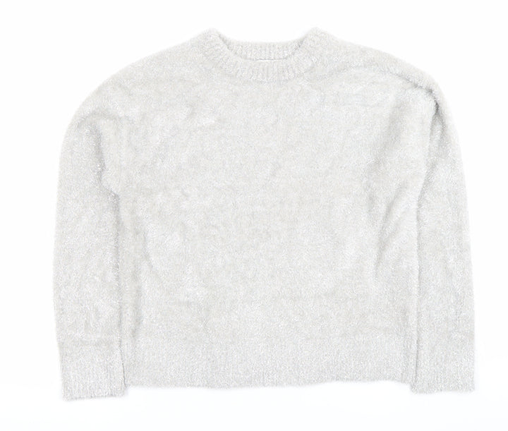 Marks and Spencer Womens Grey XS Crew Neck Knit Pullover Jumper