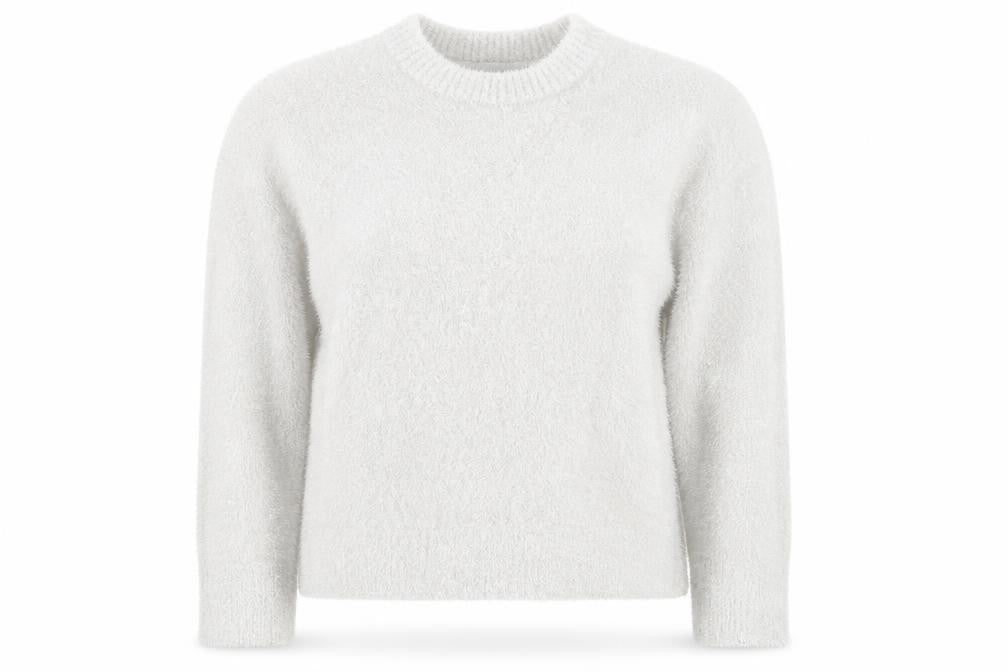 Front view of Marks & Spencer women’s grey xs crew neck knit jumper