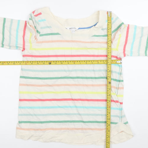 White Stuff Womens Multicoloured Striped Cotton T-Shirt UK 10