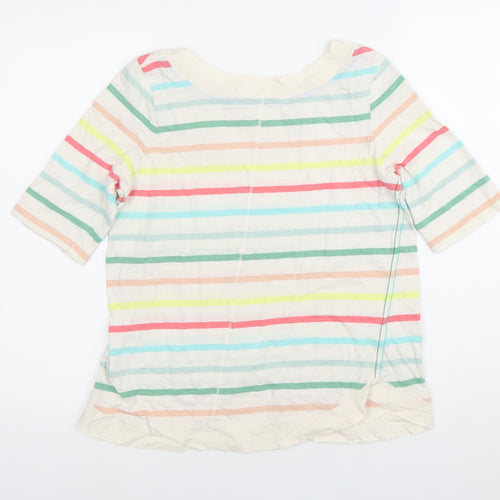 White Stuff Womens Multicoloured Striped Cotton T-Shirt UK 10
