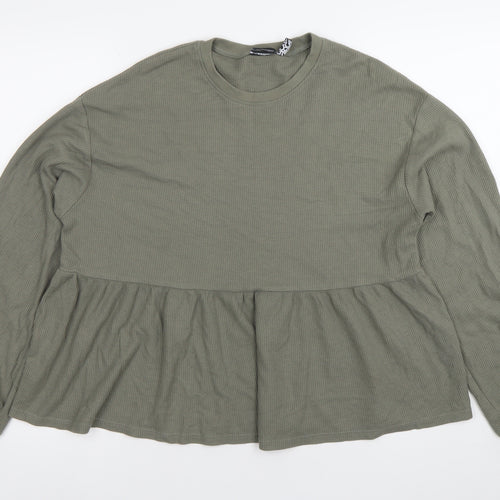 ASOS Women’s Green Long Sleeve Tunic Blouse Size 6 Cotton Blend