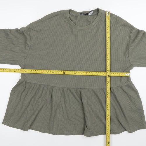 ASOS Women’s Green Long Sleeve Tunic Blouse Size 6 Cotton Blend