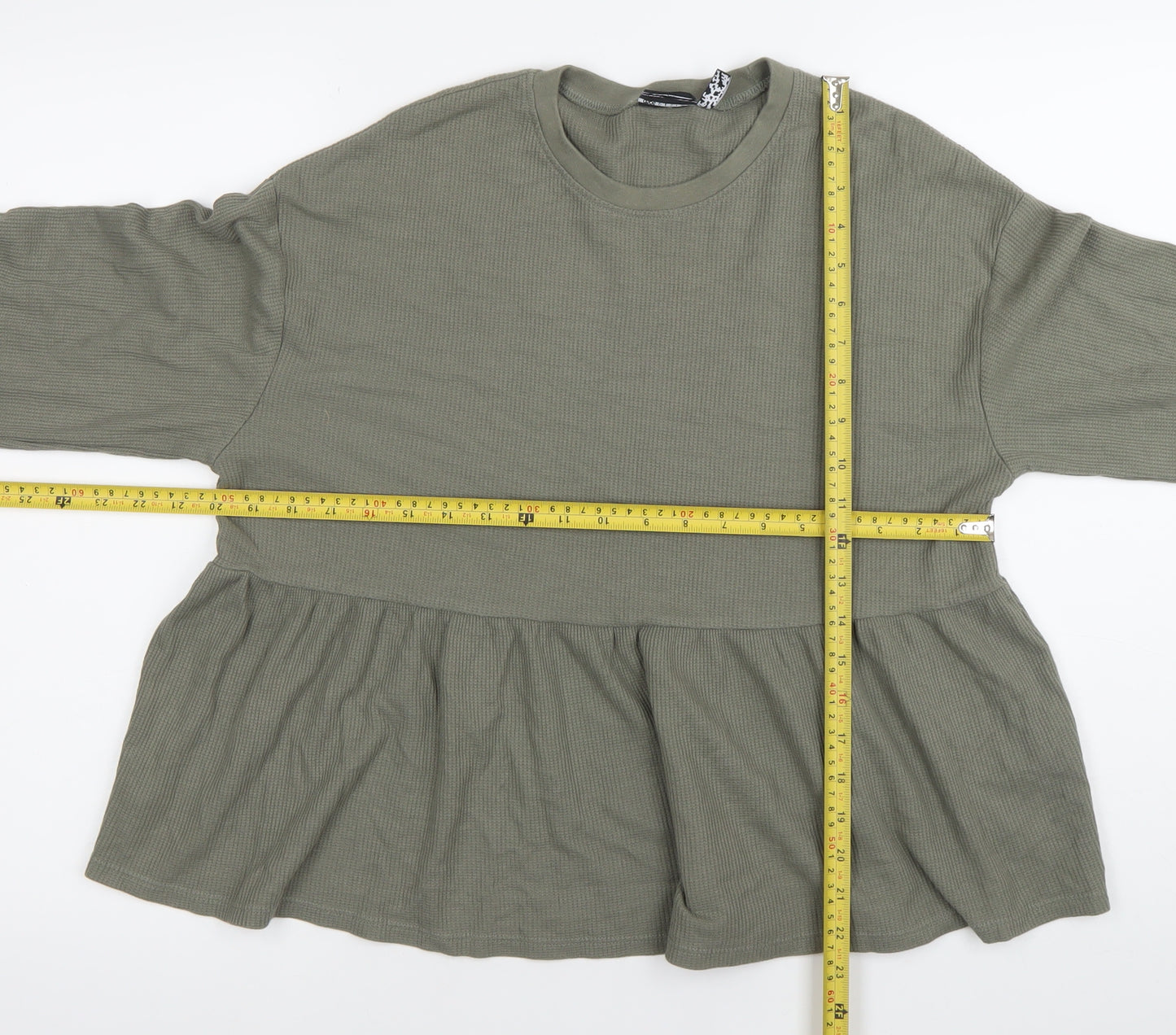 ASOS Women’s Green Long Sleeve Tunic Blouse Size 6 Cotton Blend