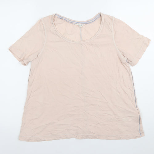 Wallis Stuff Womens Pink Cotton Scoop Neck T-Shirt Size 10
