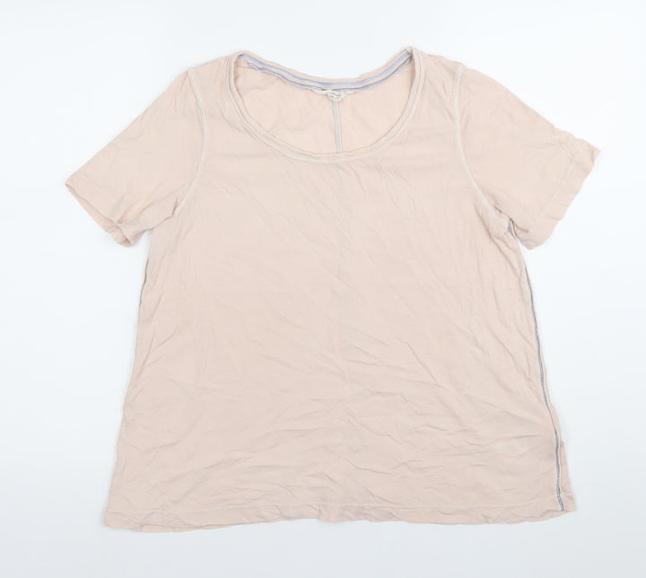 Wallis Stuff Womens Pink Cotton Scoop Neck T-Shirt Size 10