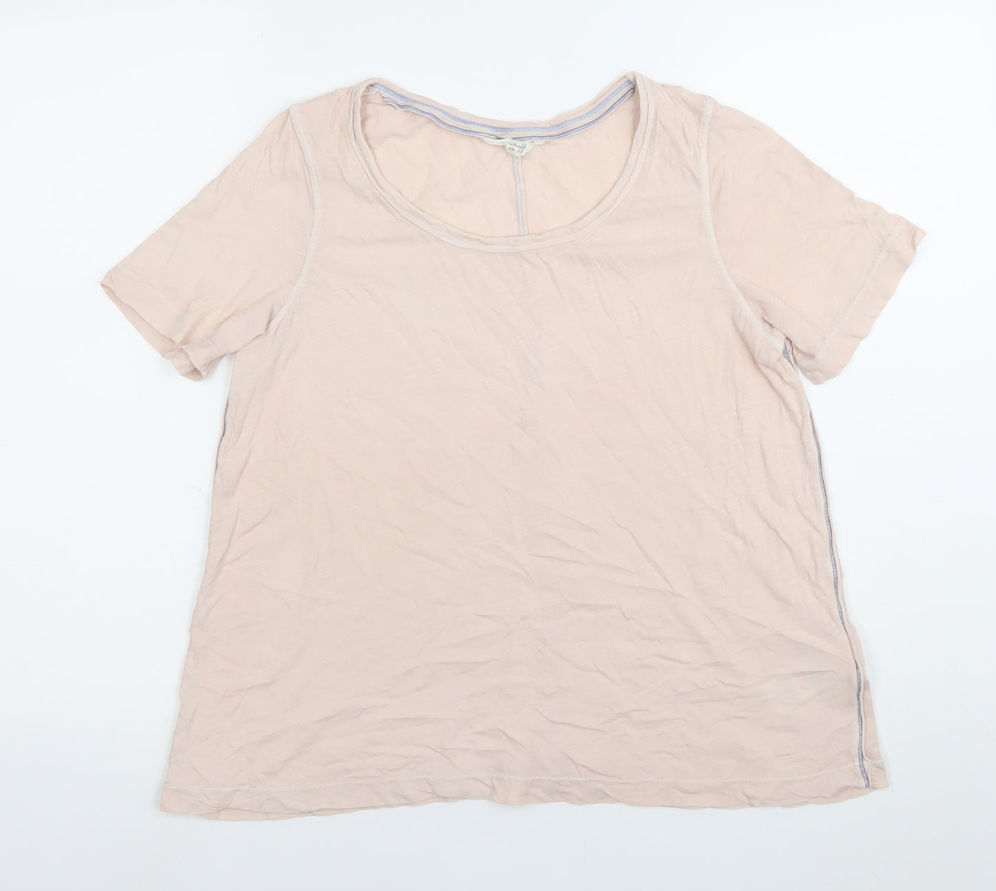 Wallis Stuff Womens Pink Cotton Scoop Neck T-Shirt Size 10
