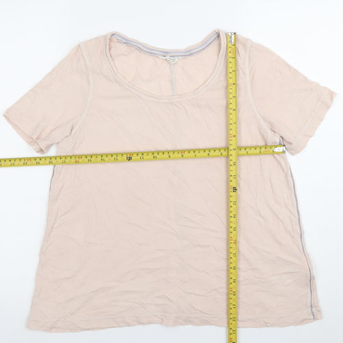 Wallis Stuff Womens Pink Cotton Scoop Neck T-Shirt Size 10