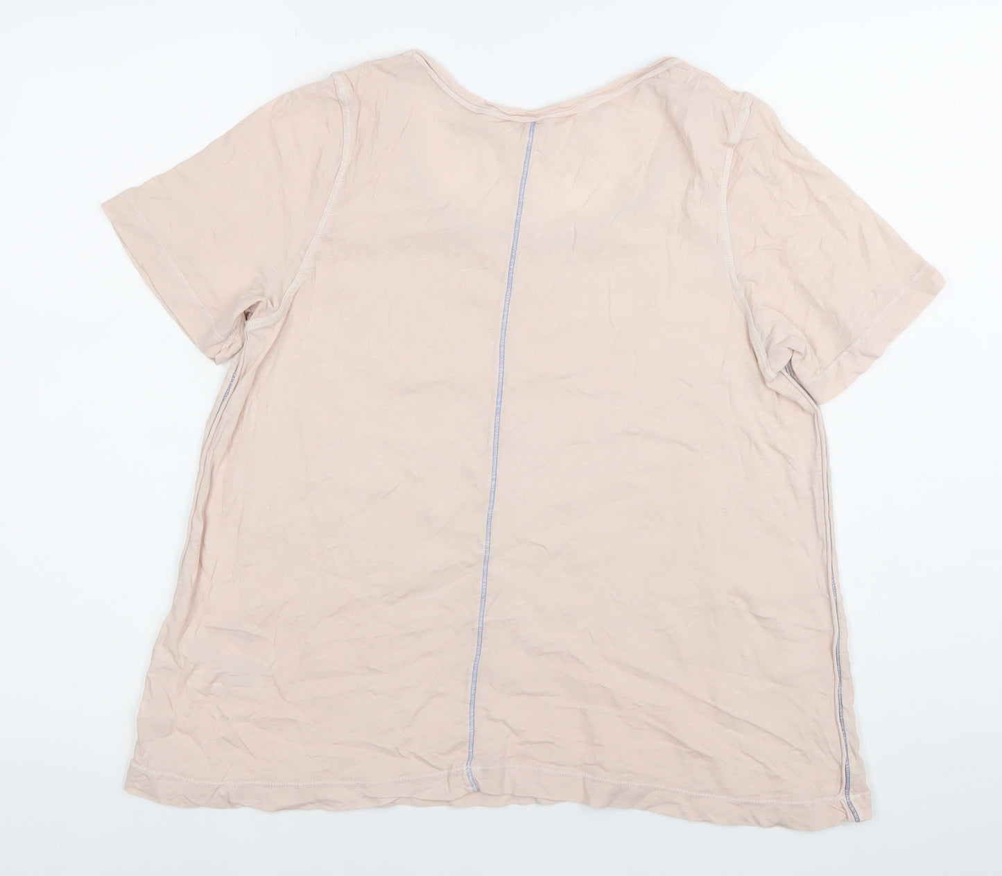 Wallis Stuff Womens Pink Cotton Scoop Neck T-Shirt Size 10