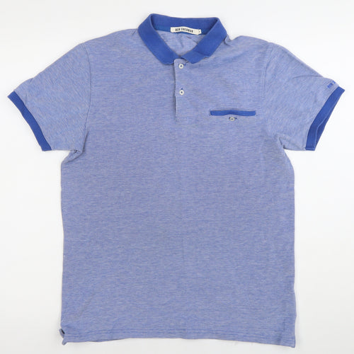 Ben Sherman Men’s Blue Polo Shirt M Regular Fit Cotton