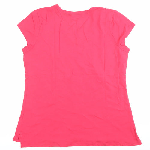 Cynthia Rowley Women’s Pink V-Neck Short Sleeve Cotton Modal T-Shirt L