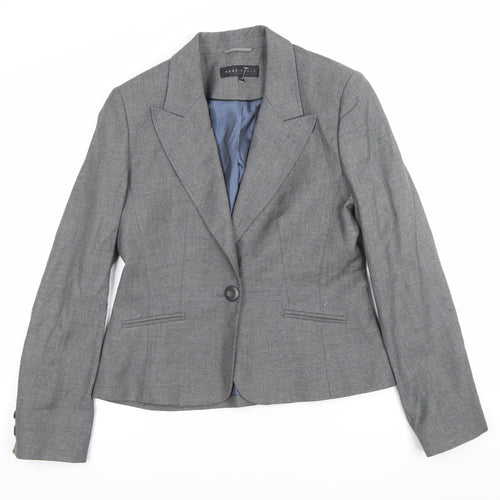Next Women Grey Size 12 Classic Single-Breasted Suit Jacket