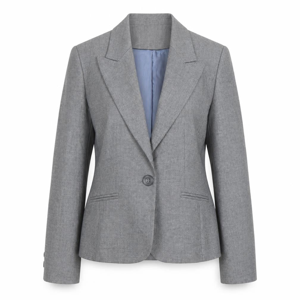 Front view of Next Women Grey, size 12, Classic Single-Breasted Suit Jacket
