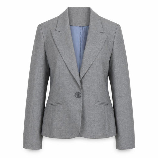 Front view of Next Women Grey, size 12, Classic Single-Breasted Suit Jacket