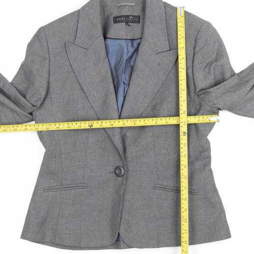Next Women Grey Size 12 Classic Single-Breasted Suit Jacket