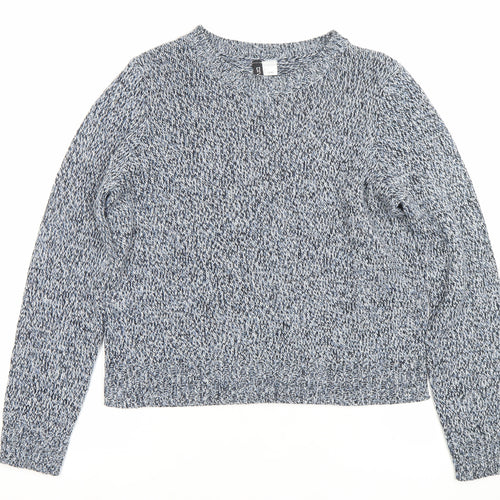 H&M Divided Women’s Blue Knit Pullover Jumper Size S Regular Fit