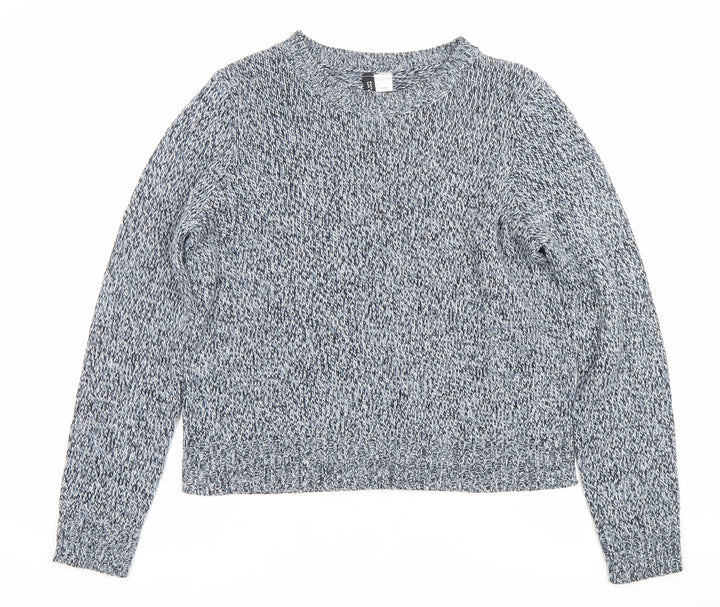 H&M Divided Women’s Blue Knit Pullover Jumper Size S Regular Fit