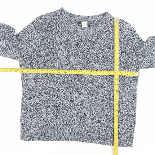 H&M Divided Women’s Blue Knit Pullover Jumper Size S Regular Fit