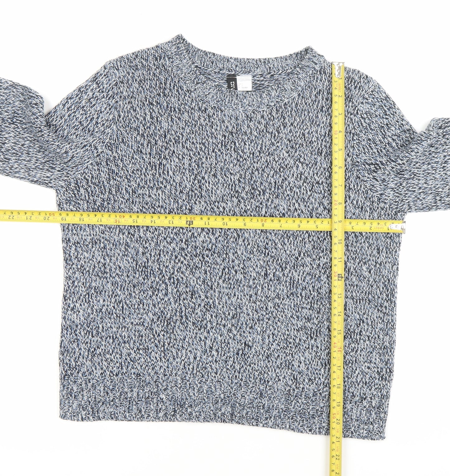 H&M Divided Women’s Blue Knit Pullover Jumper Size S Regular Fit