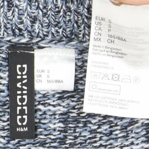 H&M Divided Women’s Blue Knit Pullover Jumper Size S Regular Fit